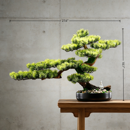 Handmade Bonsai Tree Art With Natural Wood And Stone, Zen Style Home And Office Decor