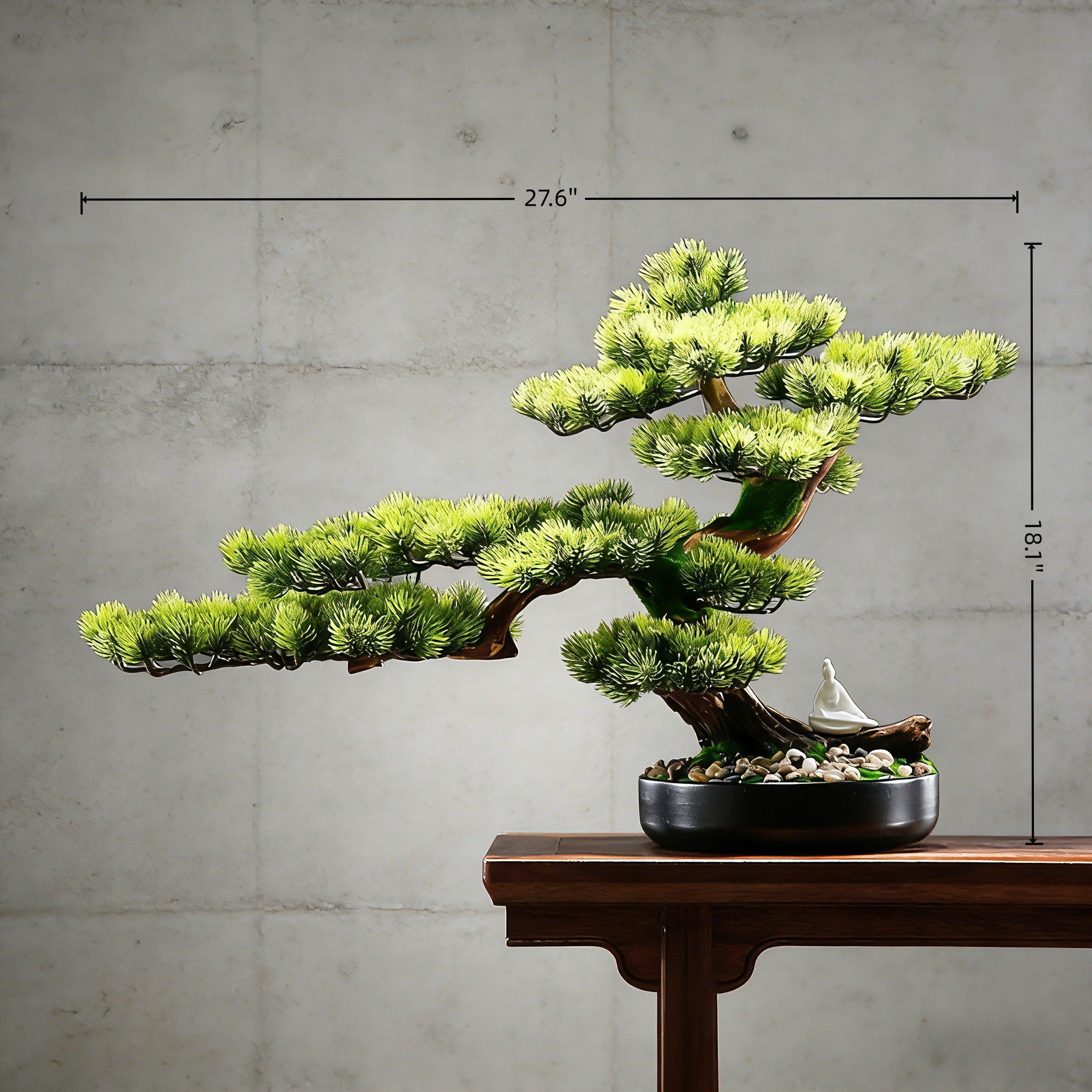 Handmade Bonsai Tree Art With Natural Wood And Stone, Zen Style Home And Office Decor